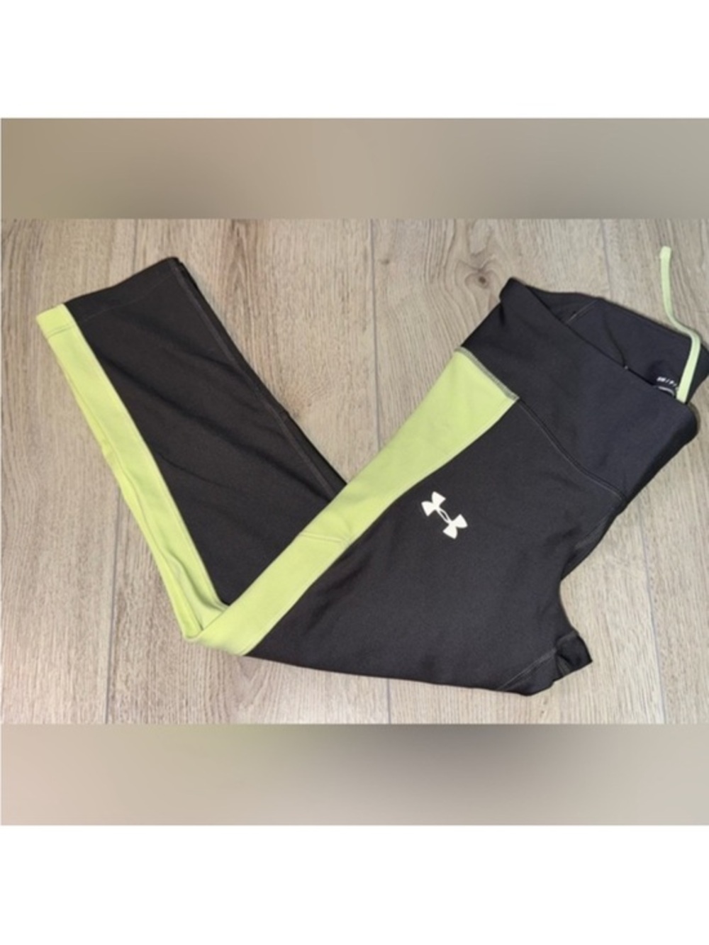 Under Armour grey gray lime green leggings tights
